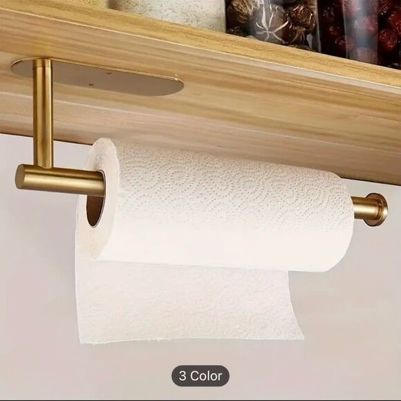 Other - 1 piece golden Paper towel holder 2 way attachment